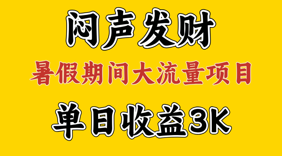 （11558期）闷声发财，假期大流量项目，单日收益3千+ ，拿出执行力，两个月翻身-网创资源总站