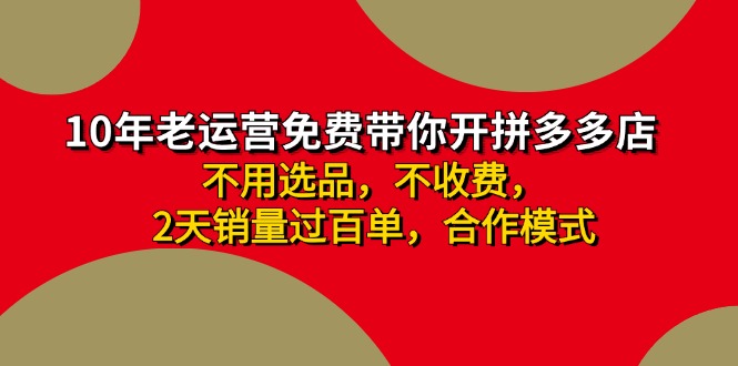 （11576期）拼多多-合作开店日入4000+两天销量过百单，无学费、老运营教操作、小白…-网创资源总站