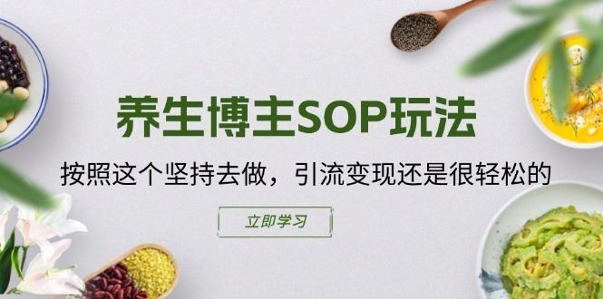 养生博主SOP玩法，按照这个坚持去做，引流变现还是很轻松的-网创资源总站