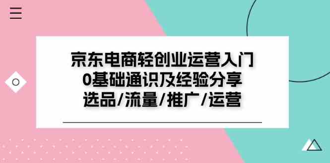 京东电商轻创业运营入门0基础通识及经验分享：选品/流量/推广/运营-网创资源总站
