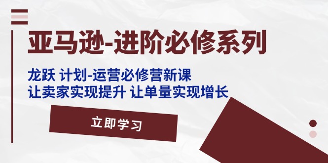 （11623期）亚马逊-进阶必修系列，龙跃 计划-运营必修营新课，让卖家实现提升 让单…-网创资源总站