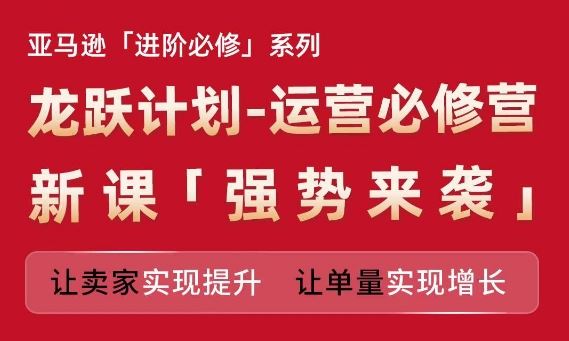 亚马逊进阶必修系列，龙跃计划-运营必修营新课，让卖家实现提升 让单量实现增长-网创资源总站