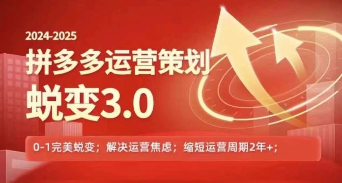 2024-2025拼多多运营策略蜕变3.0，0~1完美蜕变，解决信息焦虑-网创资源总站