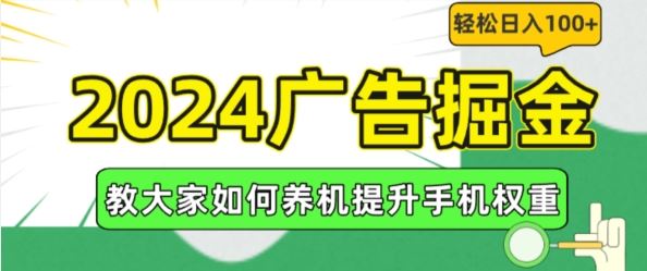 2024广告掘金，教大家如何养机提升手机权重，轻松日入100+【揭秘】-网创资源总站