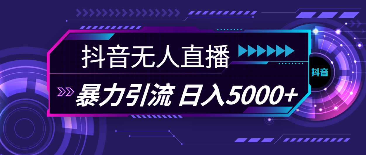 （11709期）抖音无人直播，暴利引流，日入5000+-网创资源总站