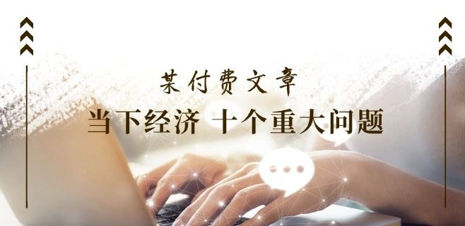 某付费文章《当下经济 十个重大问题》覆盖了大家关心的全部经济类话题-网创资源总站