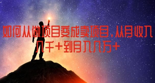 如何从做项目变成卖项目，从月收入几千到月入几万【揭秘】-网创资源总站