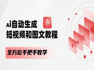 AI自动生成短视频和图文课程，全方位手把手教学-网创资源总站