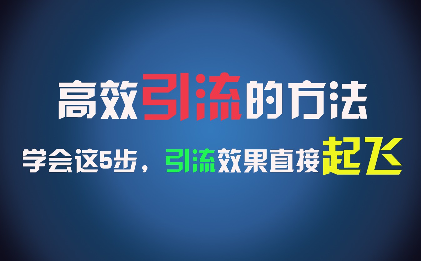 高效引流的方法，可以帮助你日引300+创业粉，一年轻松收入30万，比打工强太多！-网创资源总站