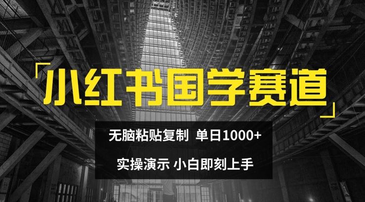 小红书国学赛道，无脑粘贴复制，单日1K，实操演示，小白即刻上手【揭秘】-网创资源总站