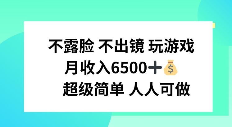 不露脸 不出境 玩游戏，月入6500 超级简单 人人可做【揭秘】-网创资源总站