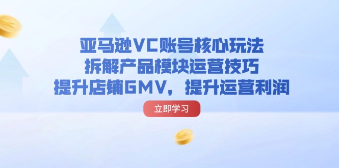 （11848期）亚马逊VC账号核心玩法，拆解产品模块运营技巧，提升店铺GMV，提升运营利润-网创资源总站
