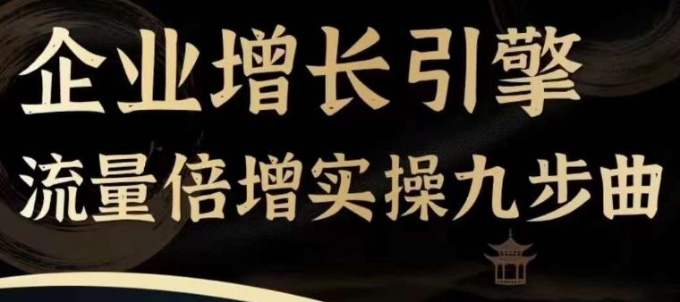企业增长引擎流量倍增实操九步曲，一套课程帮你找到快速、简单、有效、可复制的获客+变现方式，-网创资源总站