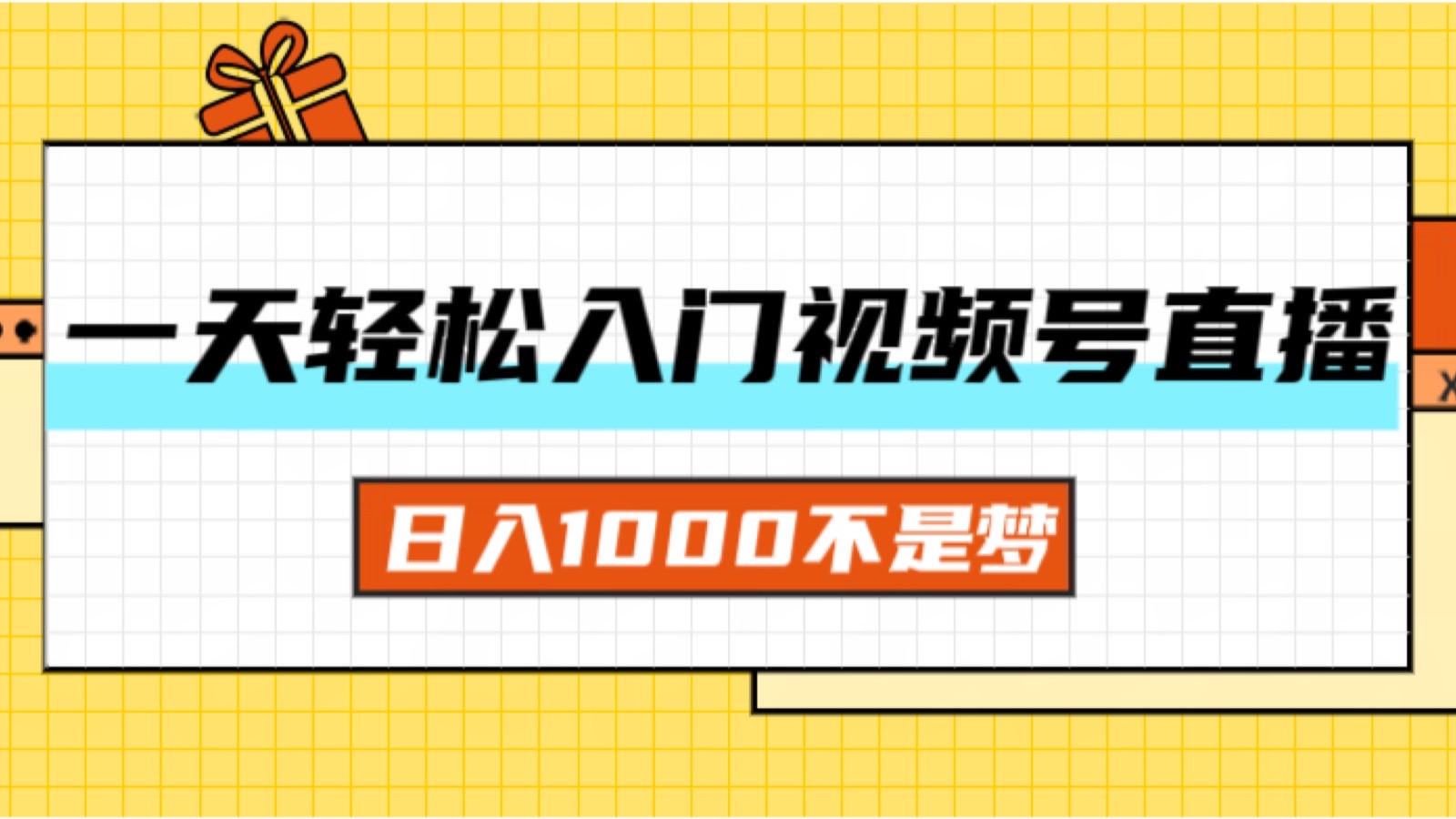 （11906期）一天入门视频号直播带货，日入1000不是梦-网创资源总站