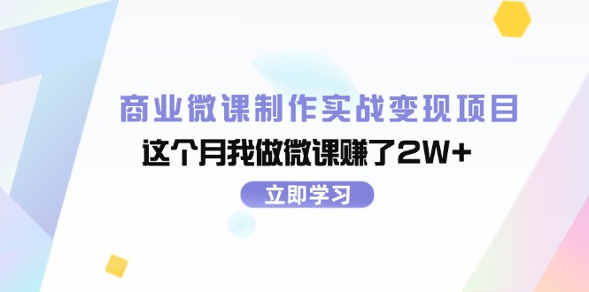 （11959期）商业微课制作实战变现项目，这个月我做微课赚了2W+-网创资源总站