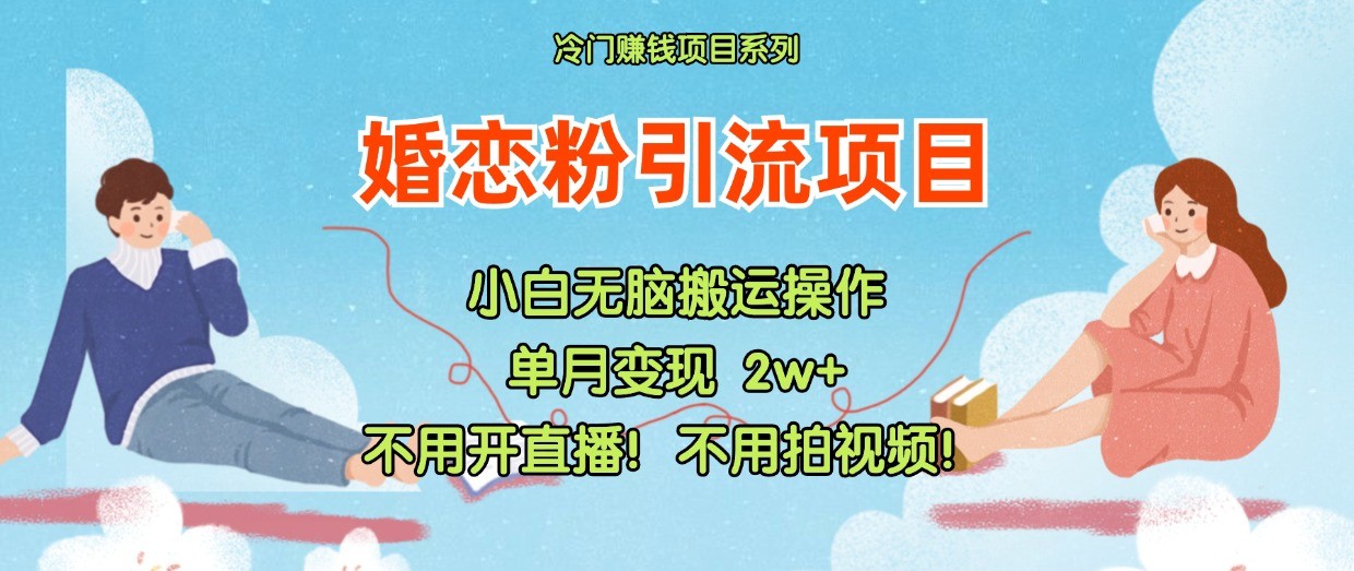 小红书婚恋粉引流，不用开直播！不用拍视频！不用做交付-网创资源总站