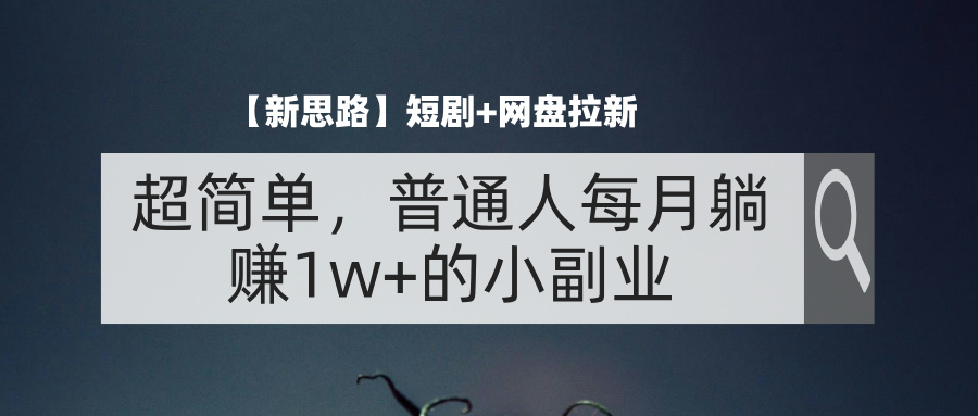（11980期）【新思路】短剧+网盘拉新，超简单，普通人每月躺赚1w+的小副业-网创资源总站