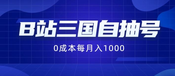 B站三国自抽号项目，0成本纯手动，每月稳赚1000【揭秘】-网创资源总站