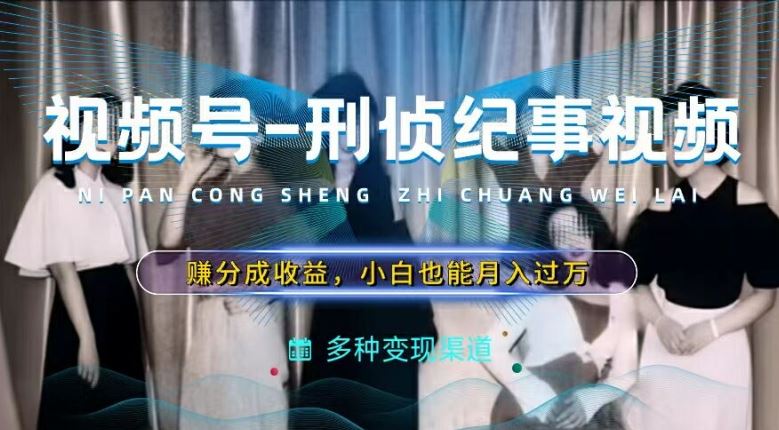 利用刑侦纪实视频，赚视频号分成计划收益，操作简单，新手小白轻松月入过万【揭秘】-网创资源总站