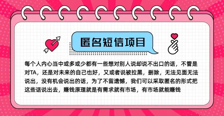 冷门小众赚钱项目，匿名短信，玩转信息差，月入五位数【揭秘】-网创资源总站