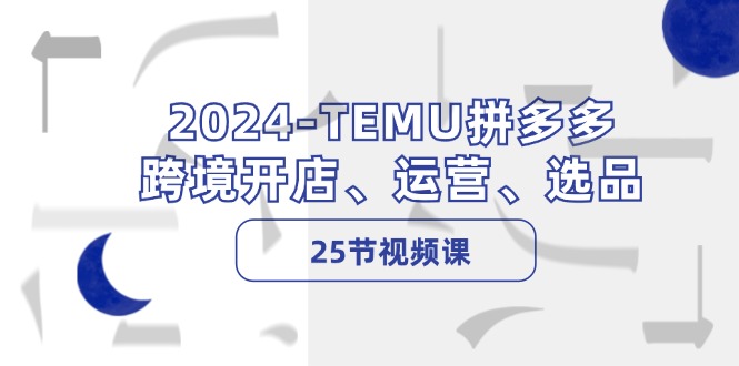 （12106期）2024-TEMU拼多多·跨境开店、运营、选品（25节视频课）-网创资源总站