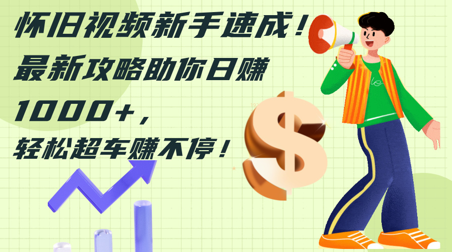 （12250期）怀旧视频新手速成！最新攻略助你日赚1000+，轻松超车赚不停-网创资源总站