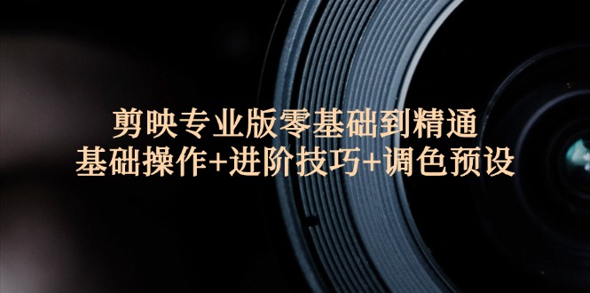 （12310期）剪映专业版零基础到精通：基础操作+进阶技巧+调色预设"-网创资源总站