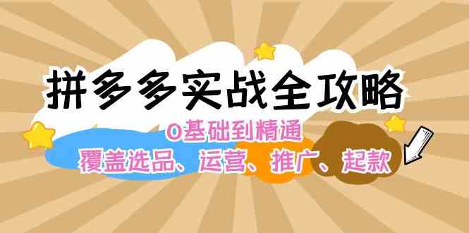 拼多多实战全攻略：0基础到精通，覆盖选品、运营、推广、起款-网创资源总站