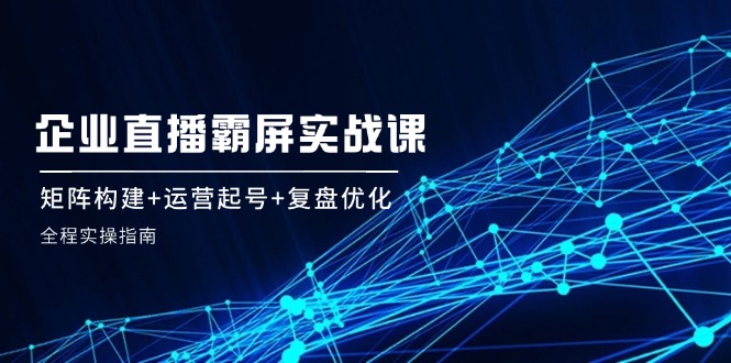 （12338期）企 业 直 播 霸 屏实战课：矩阵构建+运营起号+复盘优化，全程实操指南-网创资源总站