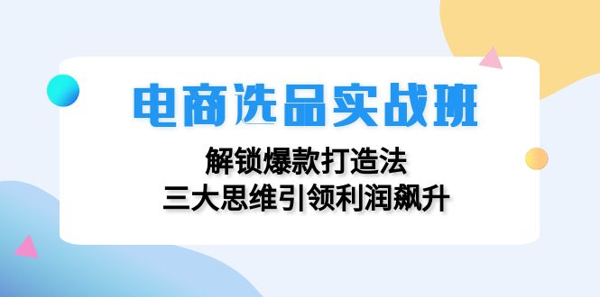 （12398期）电商选品实战班：解锁爆款打造法，三大思维引领利润飙升-网创资源总站