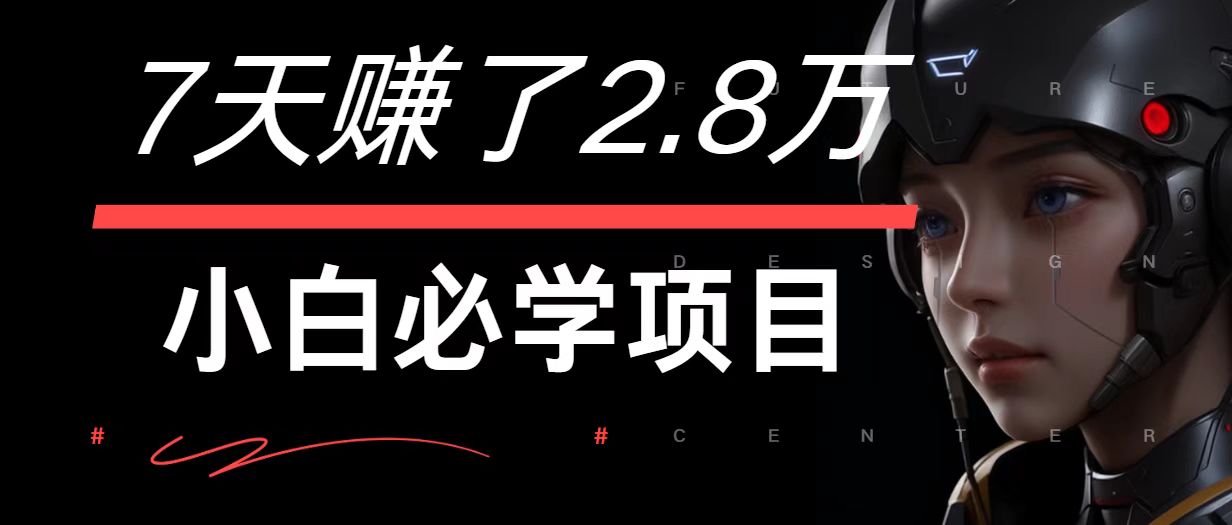 7天赚了2.8万！每单利润最少500+，轻松月入7万+小白有手就行-网创资源总站