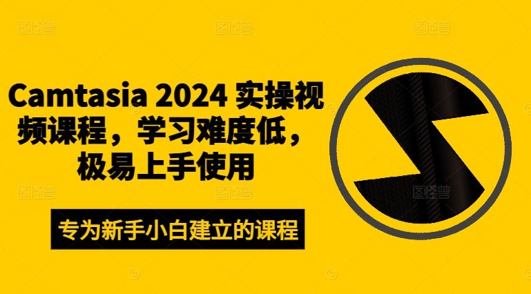 Camtasia 2024 实操视频课程，学习难度低，极易上手使用-网创资源总站