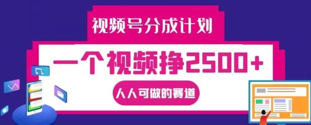 视频号分成计划，一个视频挣2500+，人人可做的赛道【揭秘】-网创资源总站