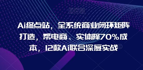 Ai终点站，全系统商业闭环矩阵打造，帮电商、实体降70%成本，12款Ai联合深度实战【0906更新】-网创资源总站