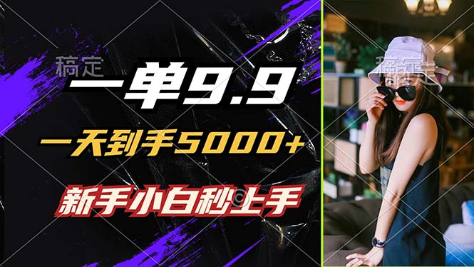 一单9.9，一天到手5000+，不挑人，小白当天上手，制作作品只需1分钟-网创资源总站