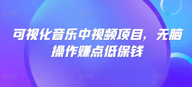 可视化音乐中视频项目，无脑操作赚点低保钱-网创资源总站