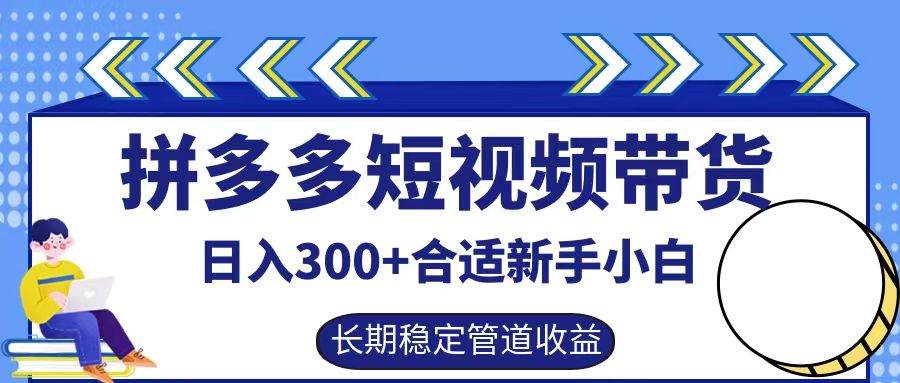 拼多多短视频带货日入300+，实操账户展示看就能学会-网创资源总站