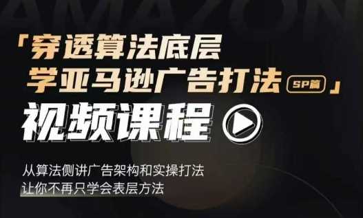穿透算法底层，学亚马逊广告打法SP篇，从算法侧讲广告架构和实操打法，让你不再只学会表层方法-网创资源总站