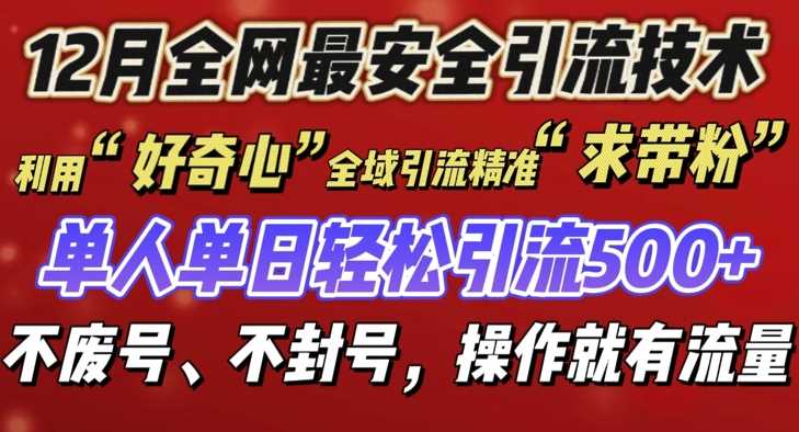 12 月份全网最安全引流创业粉技术来袭，不封号不废号，有操作就有流量【揭秘】-网创资源总站