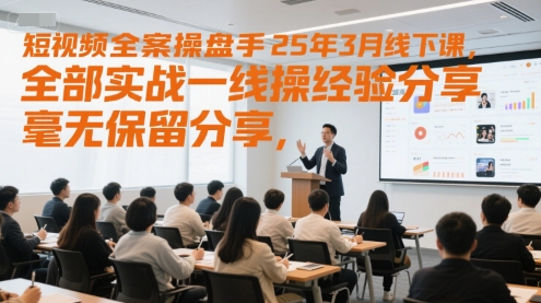 短视频全案操盘手25年3月线下课，全部实战一线操盘手经验分享，毫无保留分享，全是干货-网创资源总站