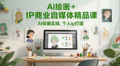 Ai绘画+IP商业自媒体精品课，Ai绘画实操，个人ip打造-网创资源总站