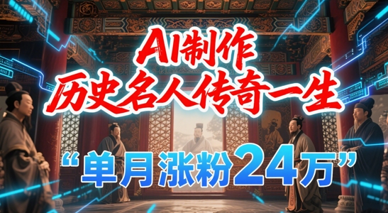 暴力起号！用AI制作历史名人传奇一生，单月涨粉24W，涨粉+变现赛道黑马来了-网创资源总站