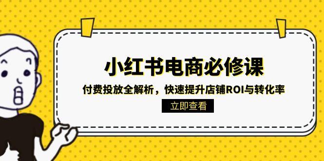 小红书电商必修课：付费投放全解析，快速提升店铺ROI与转化率-网创资源总站