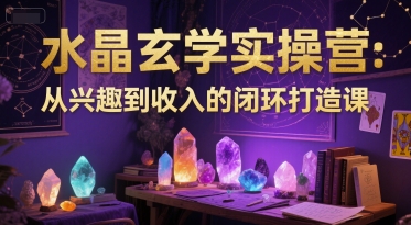 水晶玄学实操营：从兴趣到收入的闭环打造课-网创资源总站