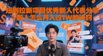 短剧拉新项目优秀新人代表分享新人怎么月入过1W的诀窍-网创资源总站