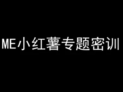ME小红薯专题密训-小红书电商教程-网创资源总站