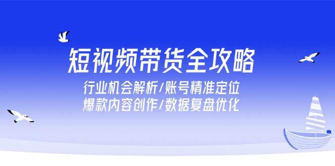 短视频带货全攻略，行业机会解析/账号精准定位/爆款内容创作/数据复盘优化-网创资源总站