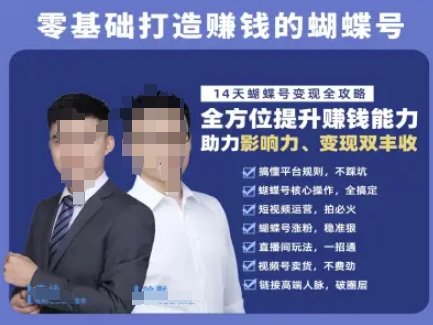 蝴蝶号专栏-视频号运营教程，零基础打造挣钱的蝴蝶号，14天蝴蝶号变现全攻略-网创资源总站