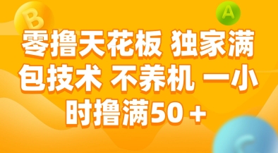 零撸天花板，独家满包技术，不用养机，一小时撸满50+，收益稳定【揭秘】-网创资源总站
