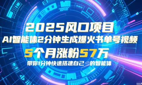 AI智能体2分钟一键生成爆火书单号原创视频，5个月涨粉57w，带你零代码1分钟搭建智能体-网创资源总站